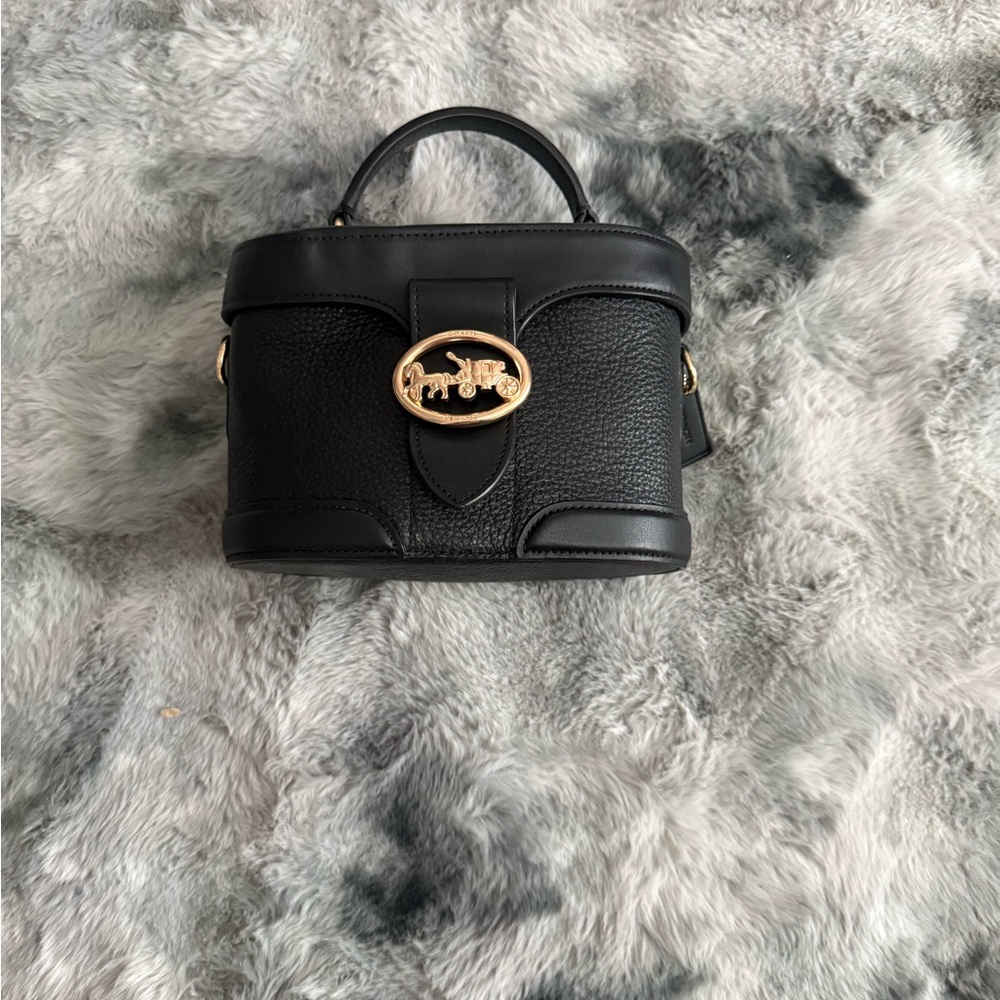 Coach Black Mini Bag with Gold Accent